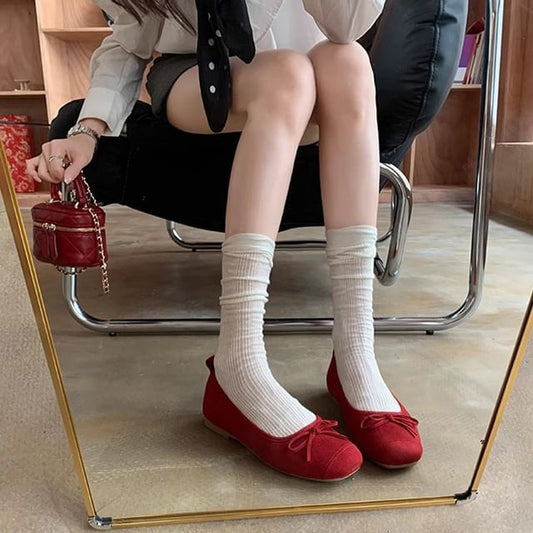 Toe Square Bow Flats