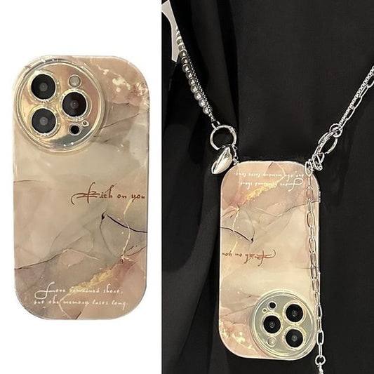 Print Case Lanyard Marble Phone