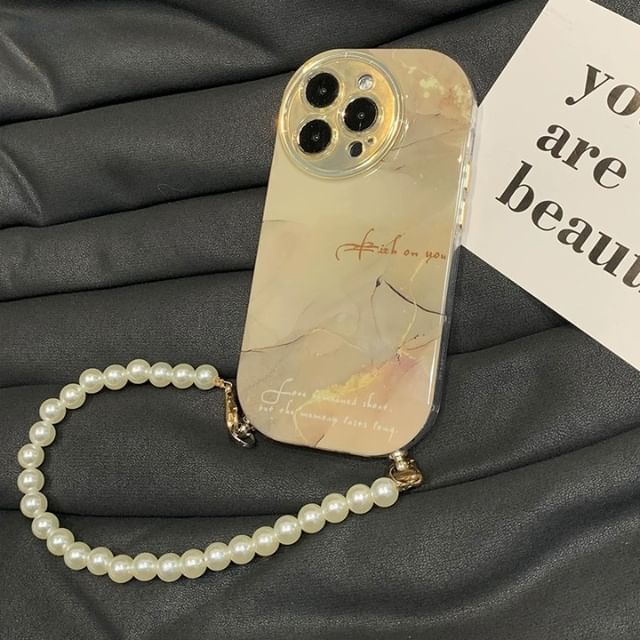 Print Case Lanyard Marble Phone