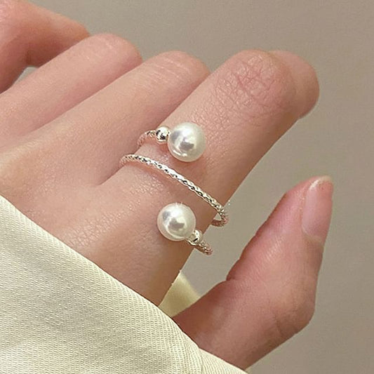 Freshwater Ring Open Pearl