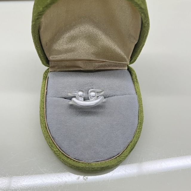 Ring / Rhinestone Faux Smiley Pearl Face