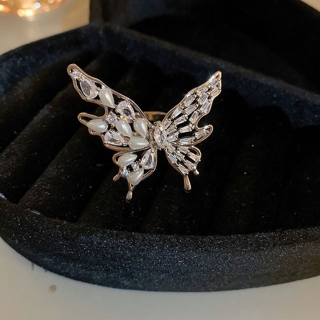 Freshwater Ring Rhinestone Pearl