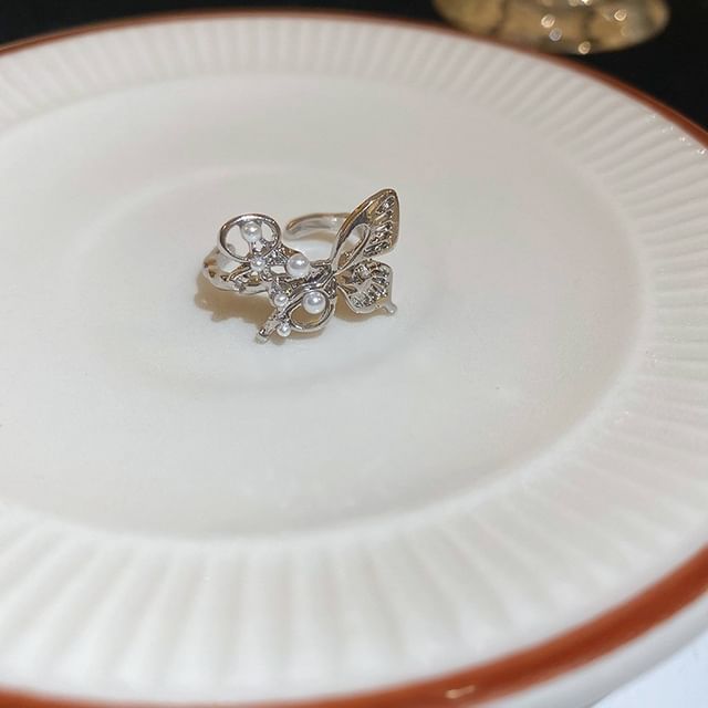Freshwater Ring Rhinestone Pearl