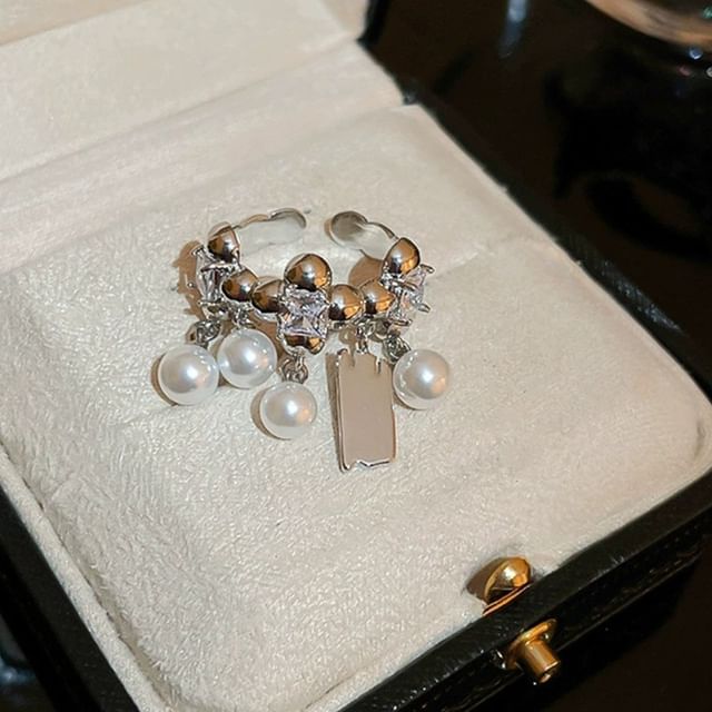 Freshwater Ring Rhinestone Pearl