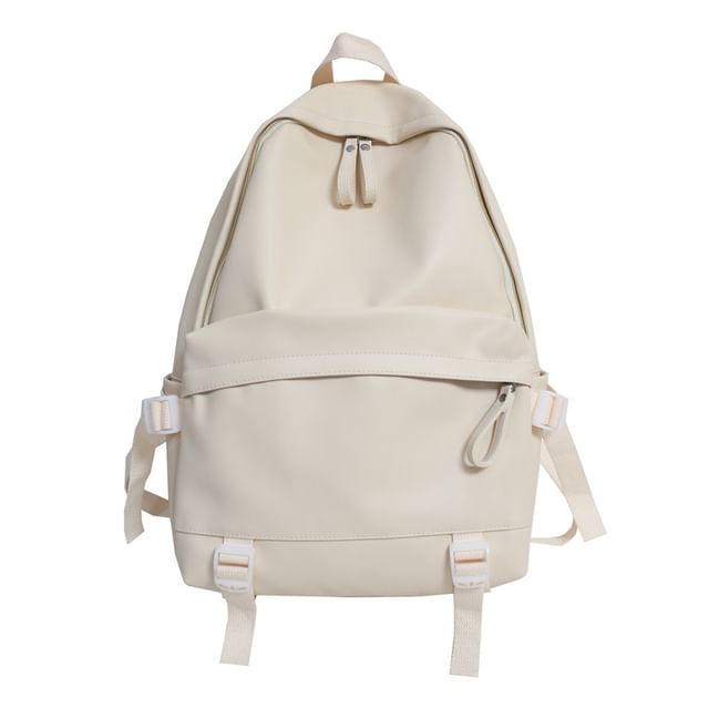 Leather Multi-Pocket Backpack Faux
