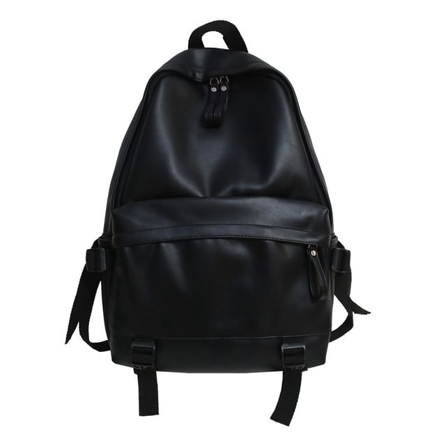 Leather Multi-Pocket Backpack Faux