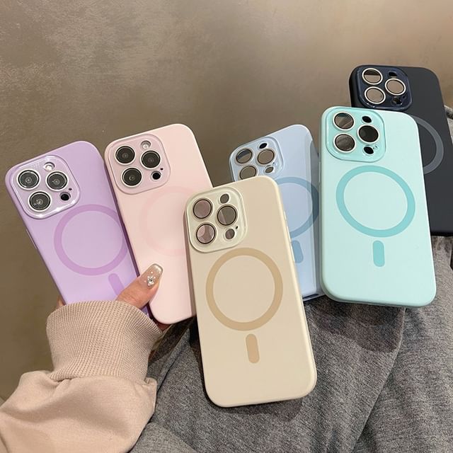 Magnetic with Plain Phone (Compatible MagSafe) Case