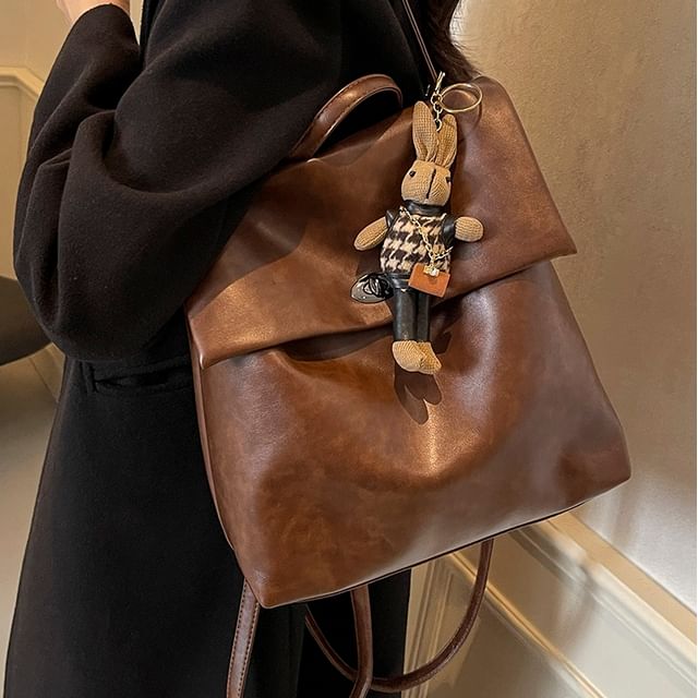 Charm Leather Faux Backpack Flap With