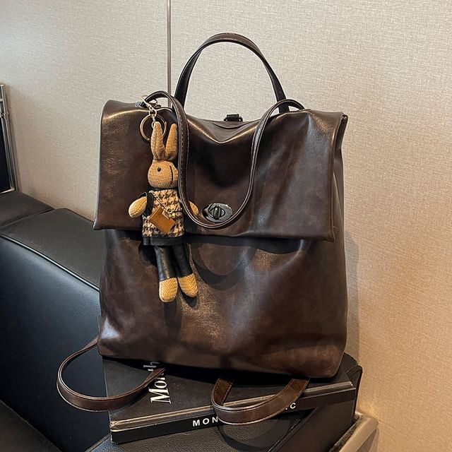 Charm Leather Faux Backpack Flap With