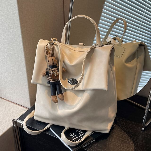 Charm Leather Faux Backpack Flap With