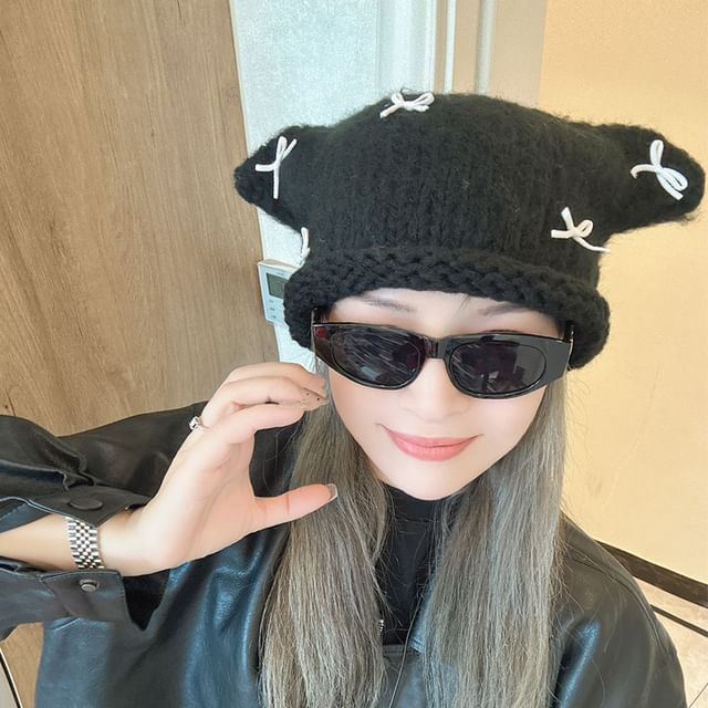 Animal Beanie Bow Knit Ear