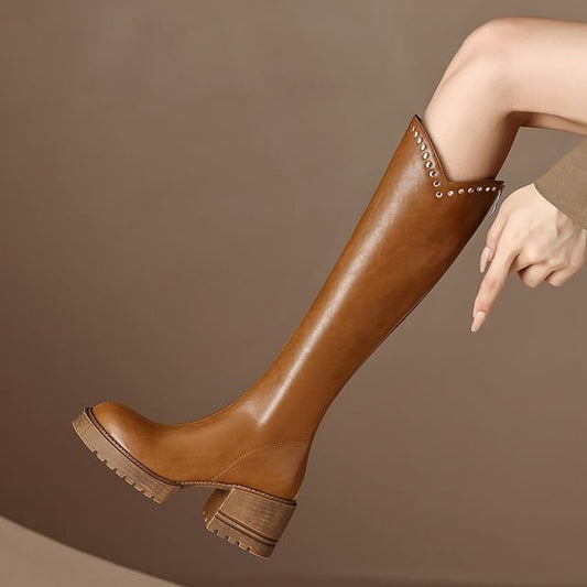 High Boots Knee Platform Studded