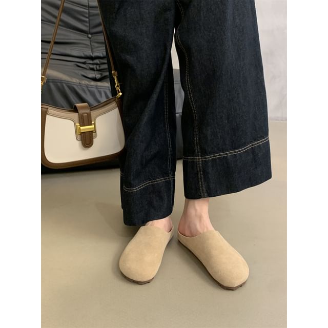 Suede Faux Mules