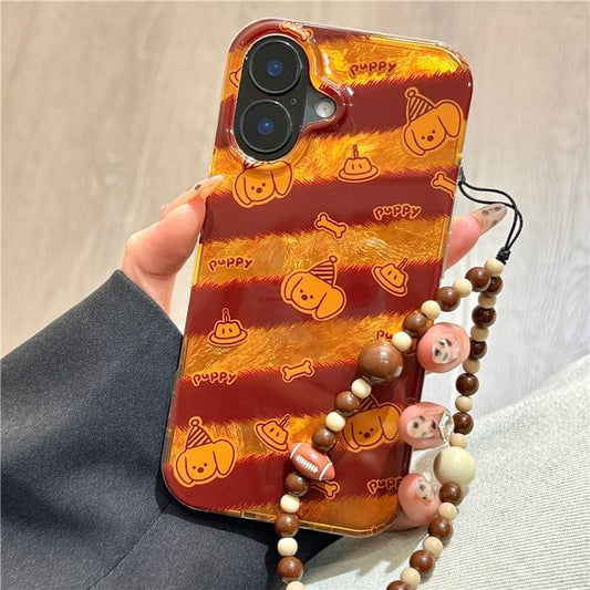 Dog Striped Strap Case Phone