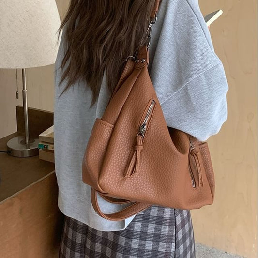 Shoulder Bag Tassel Faux Leather