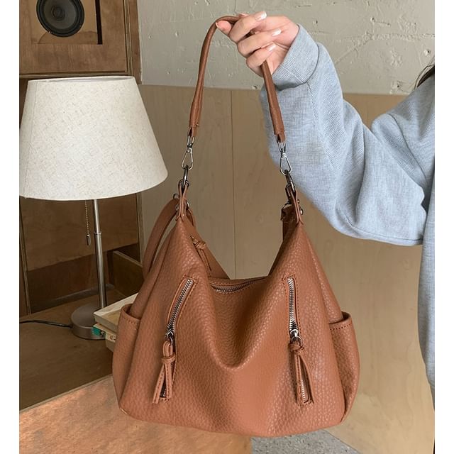 Shoulder Bag Tassel Faux Leather