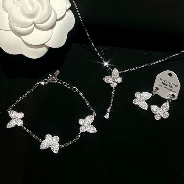 Necklace Butterfly Stud / Bracelet Earring