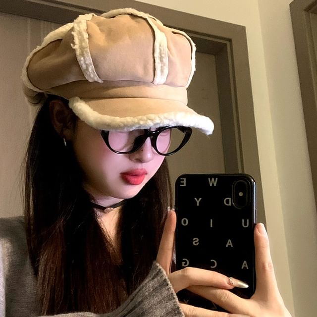 Newsboy Cap Shearling Faux