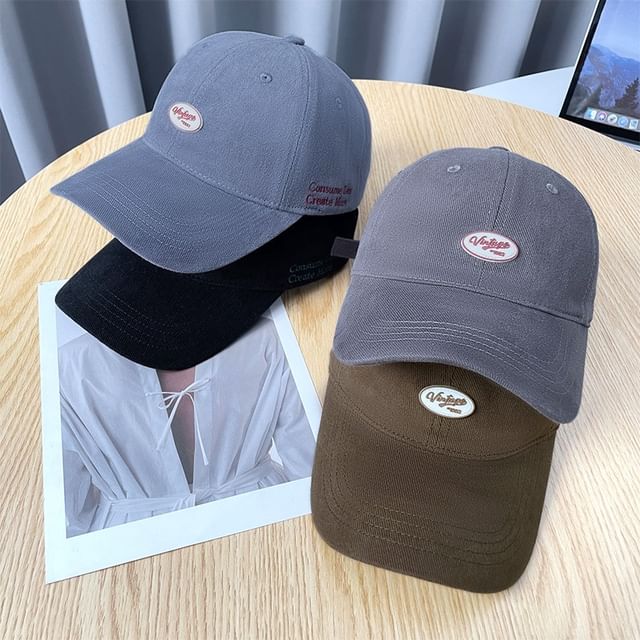 Lettering Applique Baseball Cap