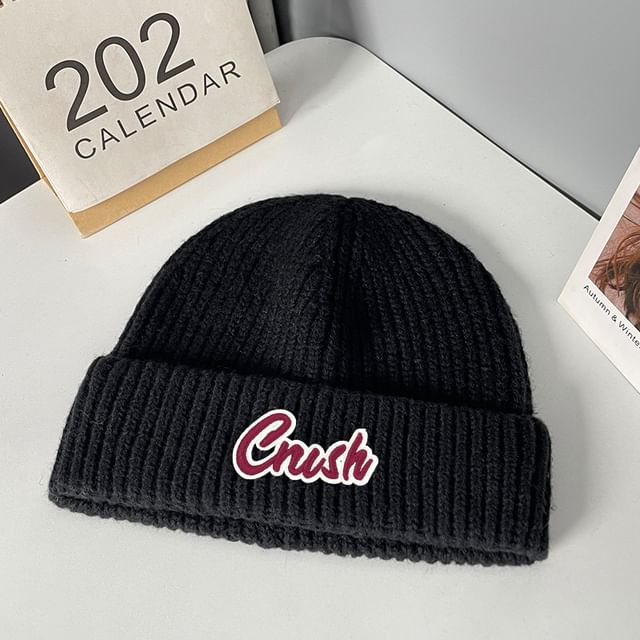 Applique Knit Beanie Lettering