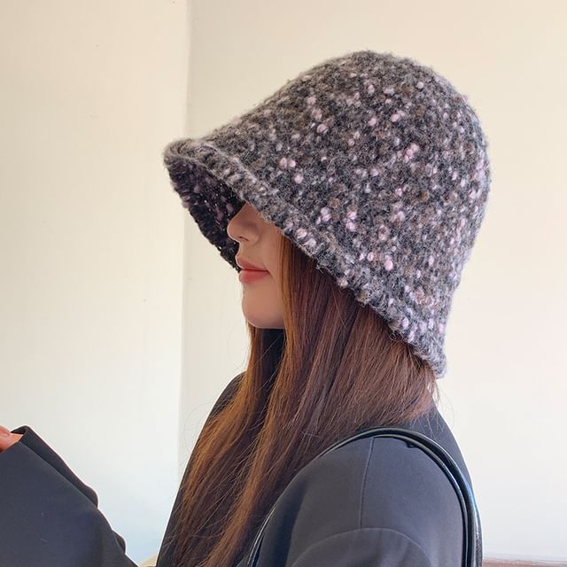 Hat Melange Knit Bucket