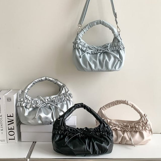Bow Ruched Shoulder Bag