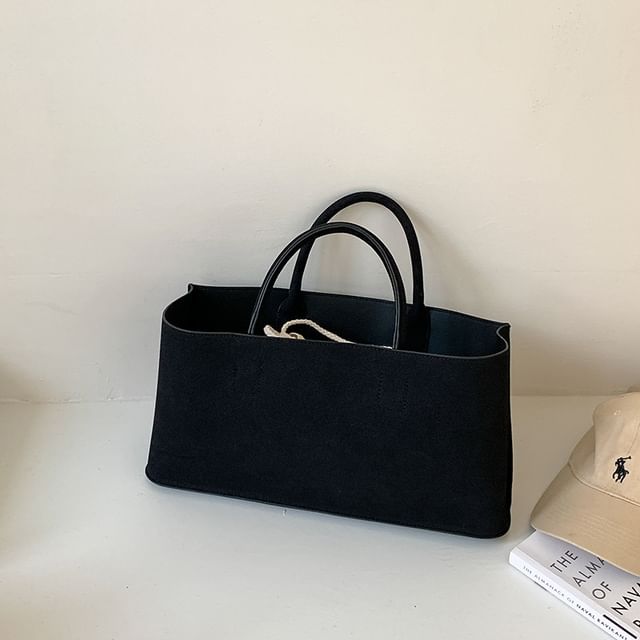 Faux Tote Suede Bag