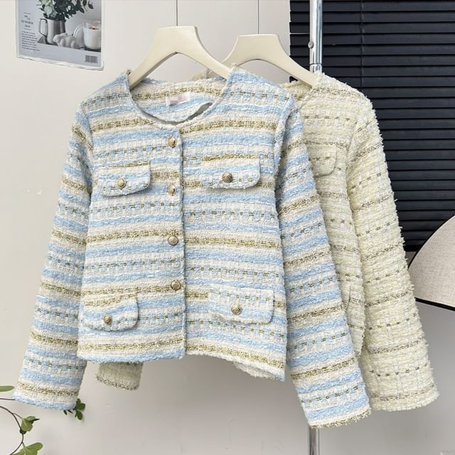 Round-Neck Tweed Jacket