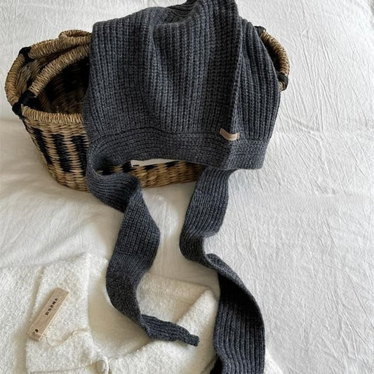 Knit Plain Bonnet Hat