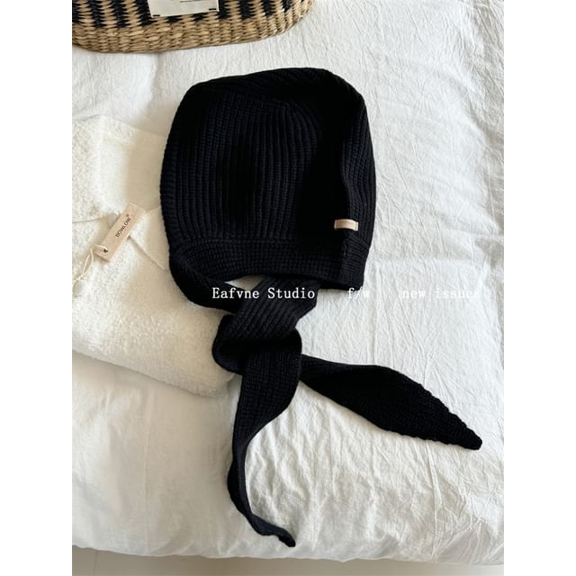 Knit Plain Bonnet Hat