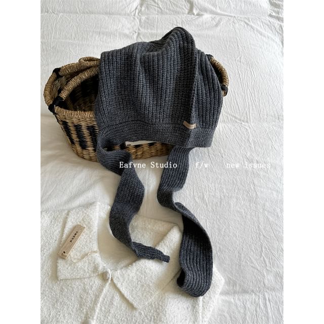 Knit Plain Bonnet Hat