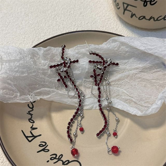 Cross Rhinestone Dangle Earring