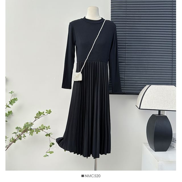 Tweed Vest / Pleated A-Line Dress