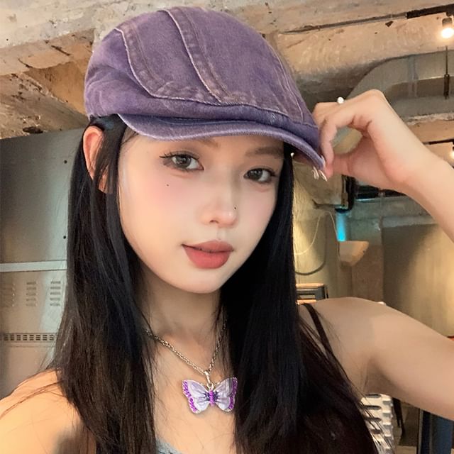 Cap Washed Newsboy Denim