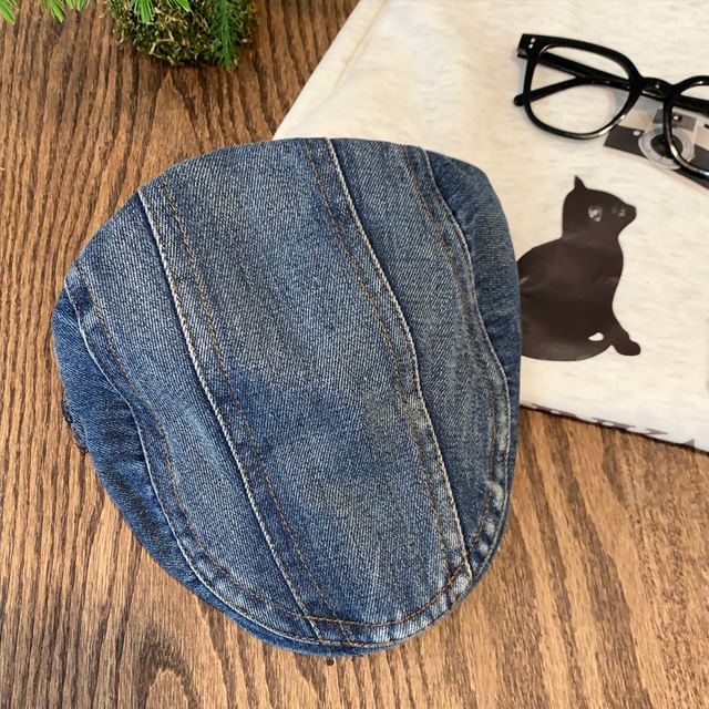 Cap Washed Newsboy Denim
