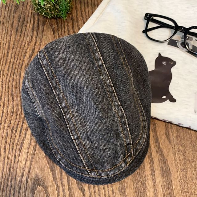 Cap Washed Newsboy Denim