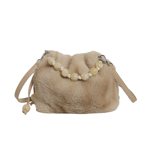Beaded Fluffy Crossbody Bag