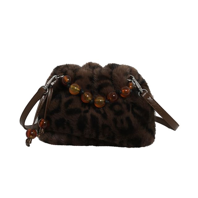 Beaded Fluffy Crossbody Bag