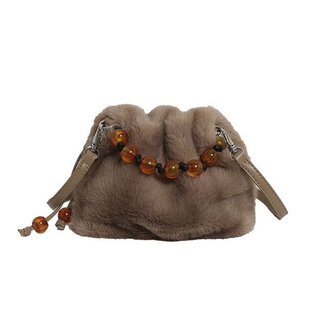 Beaded Fluffy Crossbody Bag