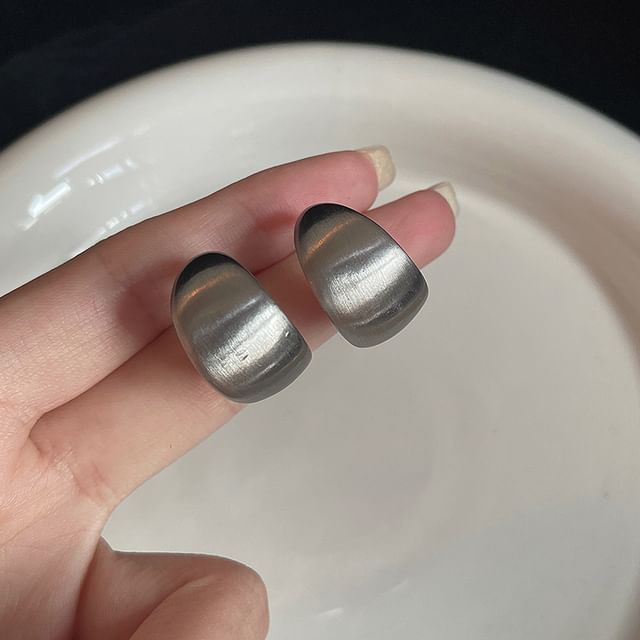 Earring Metallic Sterling Thick Silver Hoop