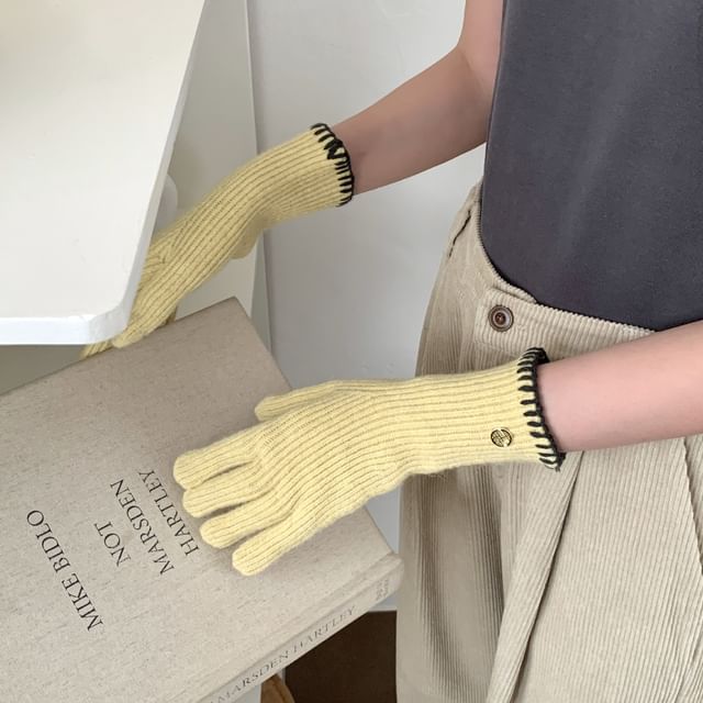 Gloves Knit Cuff Ribbed