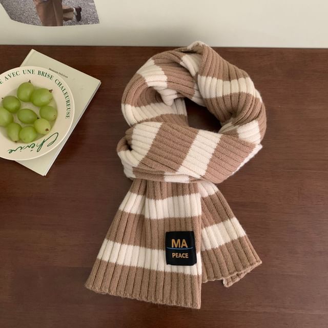Striped Knit Scarf