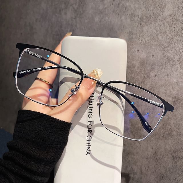 Square Blocking Glasses Light Blue