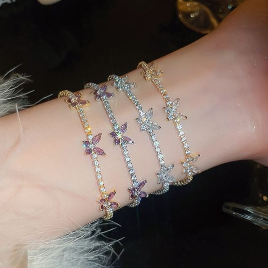 Rhinestone Bracelet Butterfly