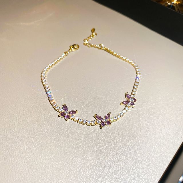 Rhinestone Bracelet Butterfly