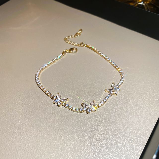 Rhinestone Bracelet Butterfly