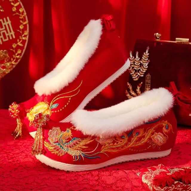 Wedge Pumps Embroidered Designs) (Various Hidden Beaded Heel