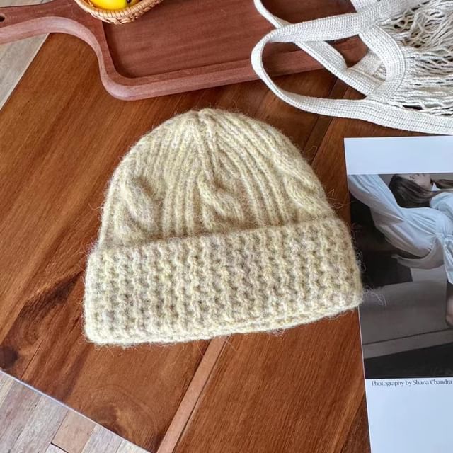 Knit Cable Plain Beanie