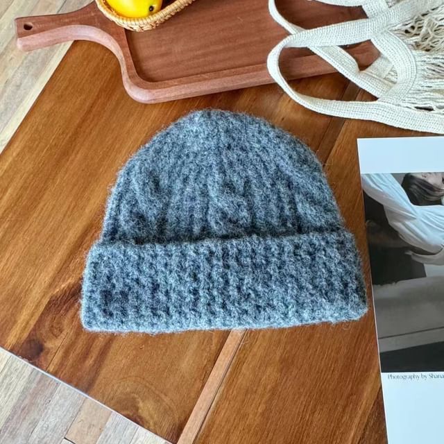Knit Cable Plain Beanie