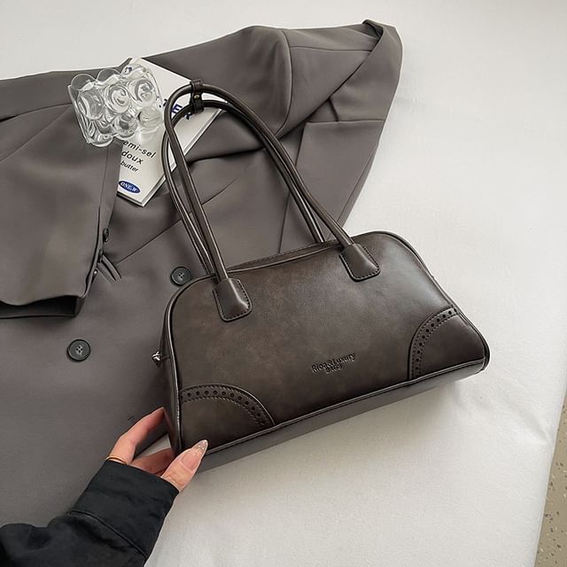 Bag Charm Bowler Set Leather / Washed Faux